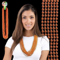 33" Metallic Orange Round Beads Necklace
